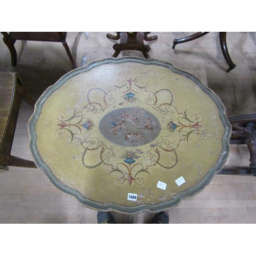 1686 - LATE 19C PAINTED CENTRE TABLE, 78CM W, 67CM H