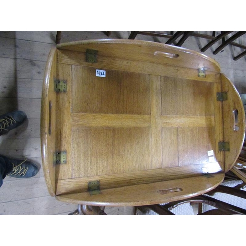 1725 - EDWARDIAN PERIOD BUTLERS TRAY ON STAND 89 x 90 cms