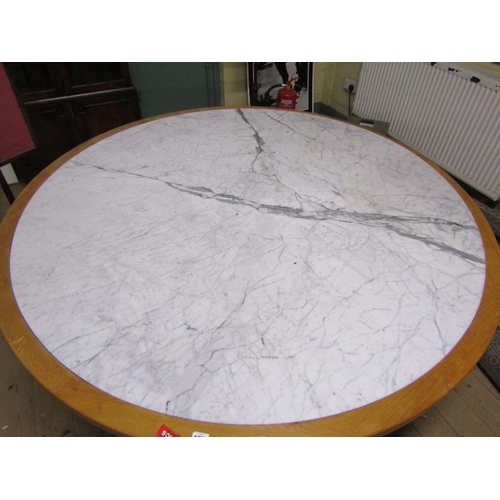 1736 - LARGE CIRCULAR MARBLE TOP DINING TABLE