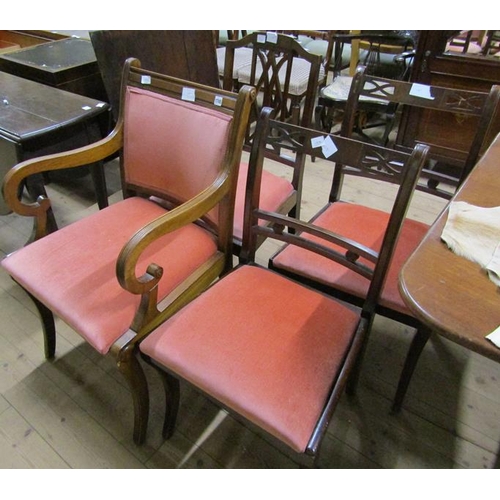 1745 - MATCHED SET OF FOUR CHAIRS TO INCL ONE SCROLL ARMCHAIR