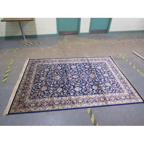 1740 - BLUE GROUND KASMIR RUG OF FLORAL DESIGN, 240CM X 160CM