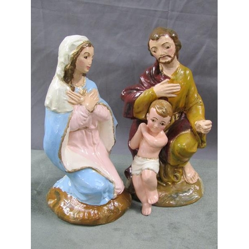 64 - PAINTED PLASTER NATIVITY SET