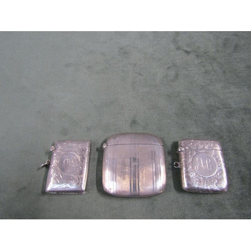 1353 - THREE SILVER VESTA CASES