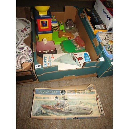 447 - QTY OF TOYS AND GAMES TO INCL AIRFIX