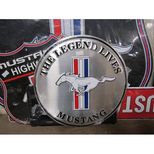 41 - COLLECTION OF REPRO. MUSTANG CAR PLAQUES