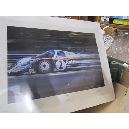 309 - QTY OF MOTOR RACING PRINTS TO INCL SIGNED