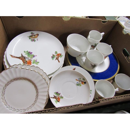 322 - BOX OF PLATES AND TEAWARES - J&G MEAKIN ETCS