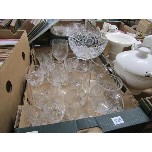 328 - CRYSTAL AND MOULDED GLASSWARE