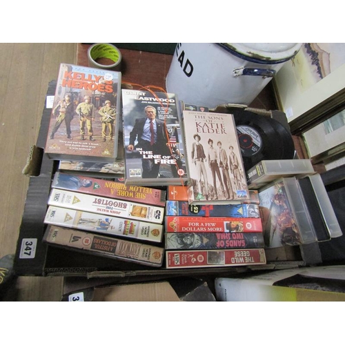 347 - RECORDS AND VHS VIDEOS - JOHN WAYNE