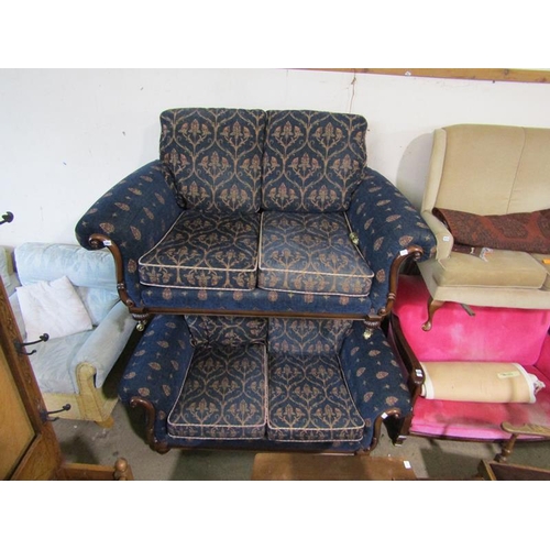 593 - TWO VICTORIAN STYLE UPHOLSTERED SETTEES