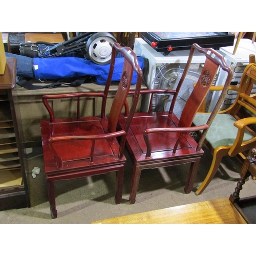 609 - TWO ORIENTAL ARMCHAIRS