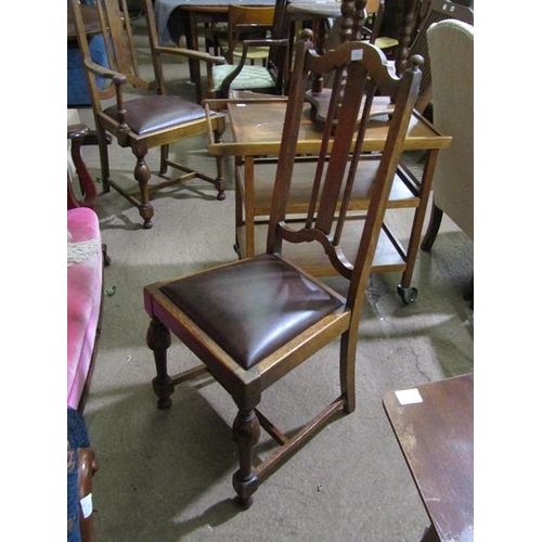 618 - EIGHT 1930'S OAK DINING CHAIRS