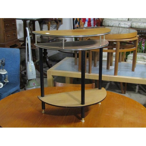 648 - TEAK DINING TABLE; THREE CHAIRS; SIDE TABLE