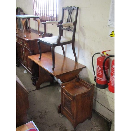 705 - OAK REFECTORY TABLE; COAL PURDONIUM; CHAIR