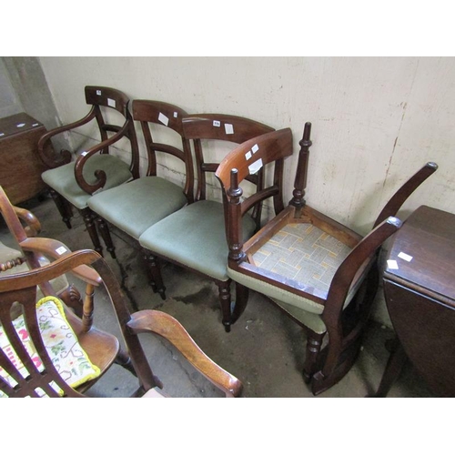 715 - FIVE VICTORIAN MAHOGANY DINING CHAIRS