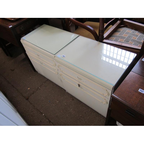 742 - TWO CREAM CHEST OF DRAWERS