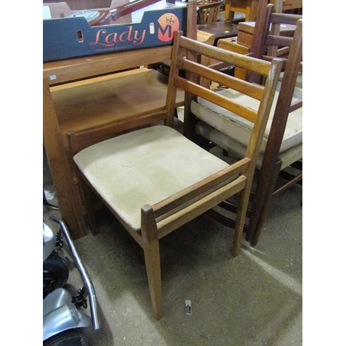 797 - SIX TEAK DINING CHAIRS