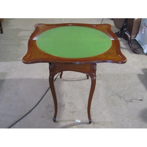 838 - VICTORIAN FOLD OVER CARD TABLE