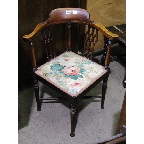 890 - EDWARDIAN CORNER CHAIR