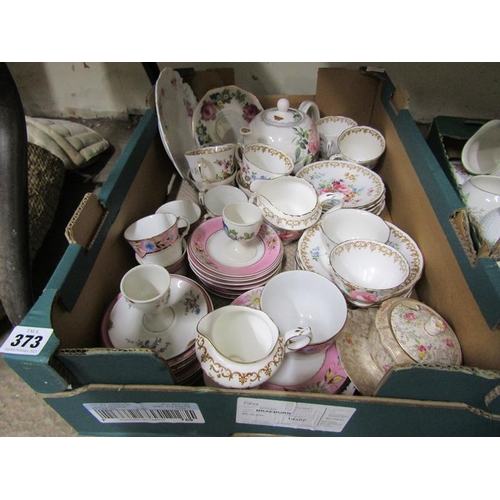 373 - BOX OF CHINA TEAWARES