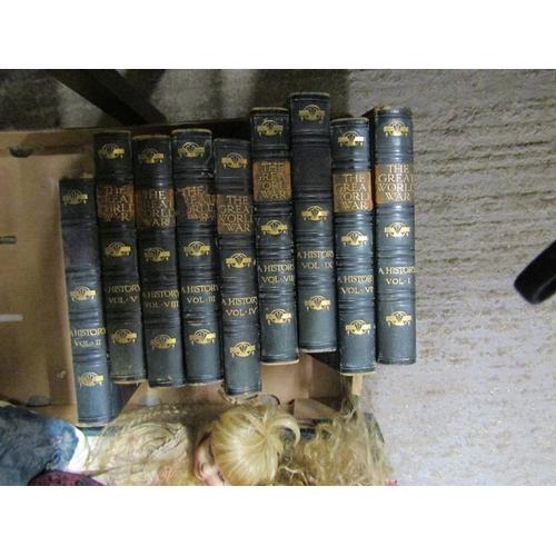 381 - SEVEN LEATHER BOUND VOLUMES - THE GREAT WORLD WAR