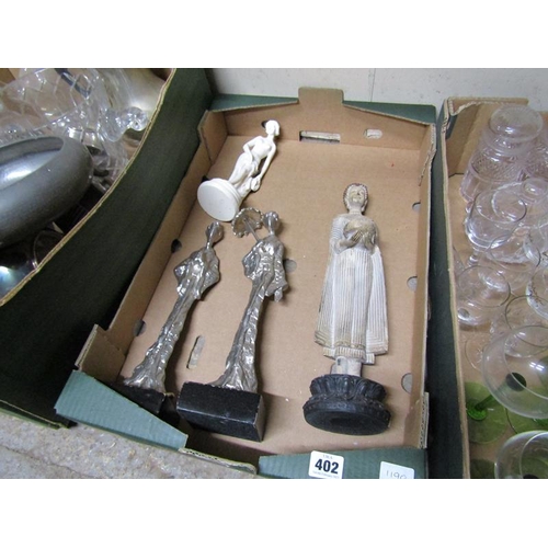 402 - BOX OF FIGURES TO INCL ORIENTAL