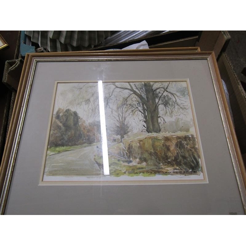 413 - QTY OF FRAMED WATERCOLOUR - RURAL COASTAL SCENES