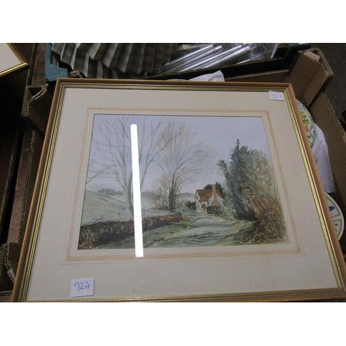 413 - QTY OF FRAMED WATERCOLOUR - RURAL COASTAL SCENES