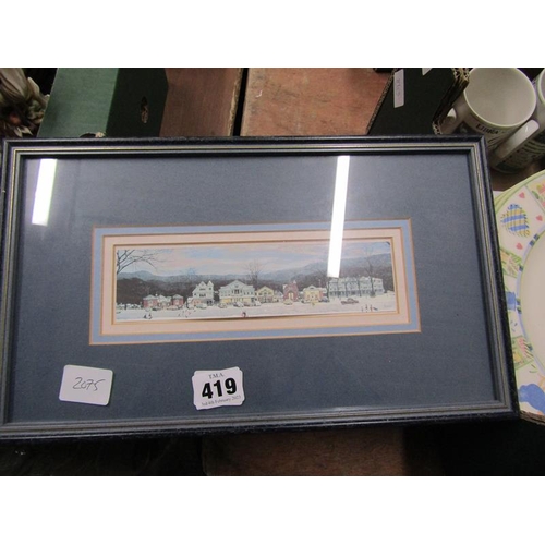 419 - FRAMED COLOURED PRINT