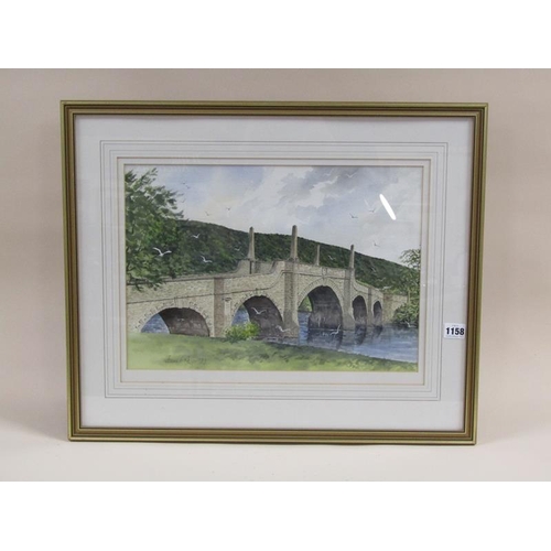 1158 - JOHN F RAITH 99 - STONE BRIDGE, SIGNED WATERCOLUR, F/G, 30CM X 43CM