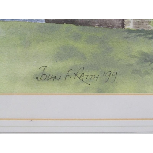 1158 - JOHN F RAITH 99 - STONE BRIDGE, SIGNED WATERCOLUR, F/G, 30CM X 43CM