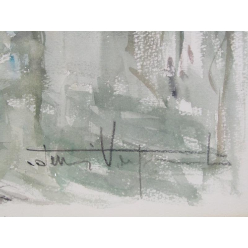 1164A - SIGNED INDISTINCTLY - PARIS LE PONT NUF, SIGNED AND TITLED WATERCOLOUR, F/G, 35CM X 41CM