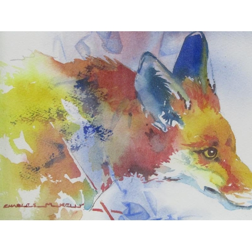 1170 - CHARLES M KELLY - TWO WATERCOLOURS, FOX AND THE HARE, EACH APPROX. 26CM X 18CM