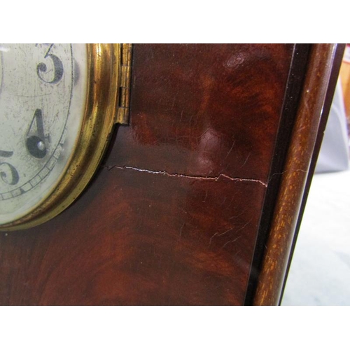 1285 - EARLY 20C MAHOGANY CASED MANTEL CLOCK, 30CM H