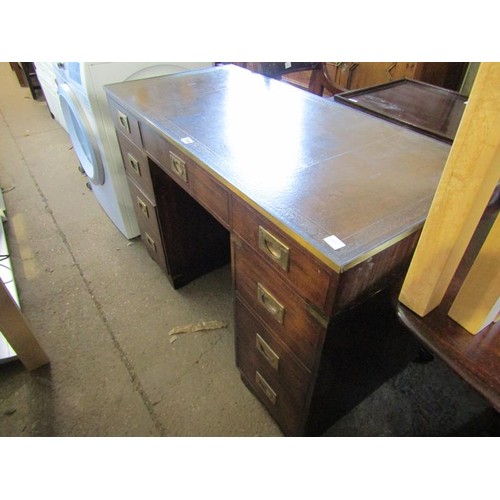 738 - MILITARY TYPE LEATHER TOP DESK