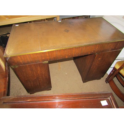 738 - MILITARY TYPE LEATHER TOP DESK