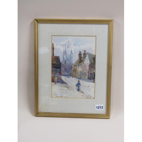 1212 - MONO FWH 1922 - BEACONSFIELD CHURCH, SIGNED WATERCOLOUR, F/G, 24CM X 17CM