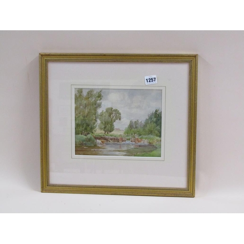 1257 - M ISAAC - AT BOXFORD, NEAR NEWBURY, SIGNED WATERCOLOUR, F/G, 18CM X 23CM