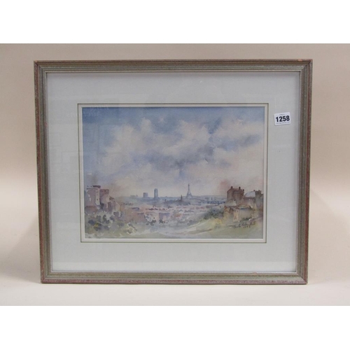 1258 - CHARLIE FOSTER-HALL 1993 -  PARIS, SIGNED AND DATED WATERCOLOUR, F/G, 26CM X 36CM