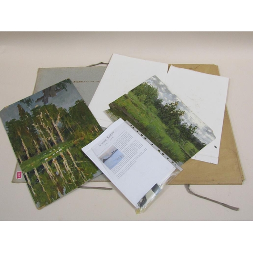 1270 - FOLDER OF MISC. PICTURES AND PRINTS INCL. OIL ON PAPER