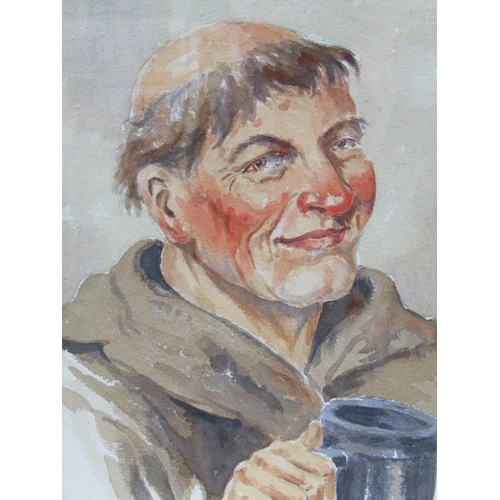 1278 - RAYMOND JOHN VANDENBERGH - A GOOD SMOKE, SIGNED WATERCOLOUR, F/G, 32CM X 22CM; CHEERY DRINK - WATERC... 