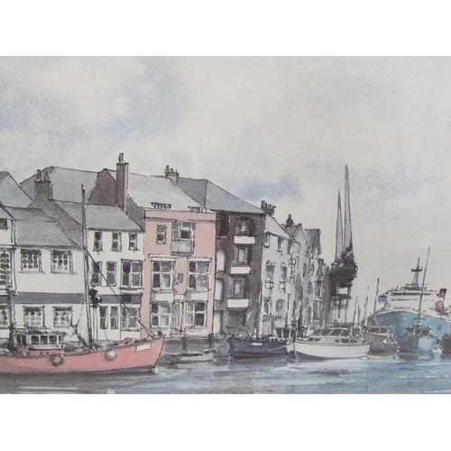 1287 - PETER TOMS - FOUR F/G LIMITED EDITION COLOURED PRINTS, ALL TITLED RIVERSCAPES, EACH F/G, 27CM X 37CM