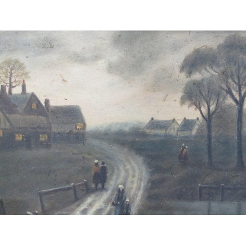 1289 - UNSIGNED LATE 19C/EARLY 20C - PAIR, DAWN AND DUSK SCENES, EACH APPROX 17CM X 26CM