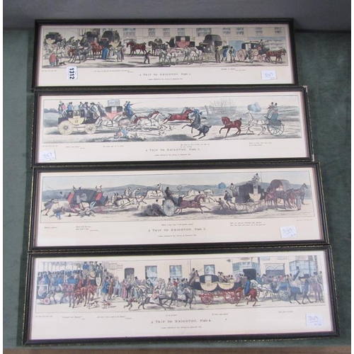 1312 - FRAMED PLATES, A TRIP TO BRIGHTON - FRAMES 59cms W