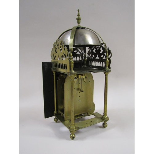 11 - An 18c English lantern clock, the dial signed Thos. Hully, Coggshall and converted in the 19c to a s... 