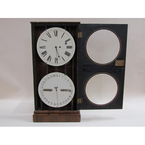 12 - A late 19c American perpetual calendar clock by Seth Thomas in rectangular rosewood case with two 33... 