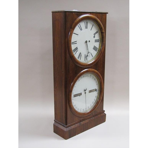 12 - A late 19c American perpetual calendar clock by Seth Thomas in rectangular rosewood case with two 33... 