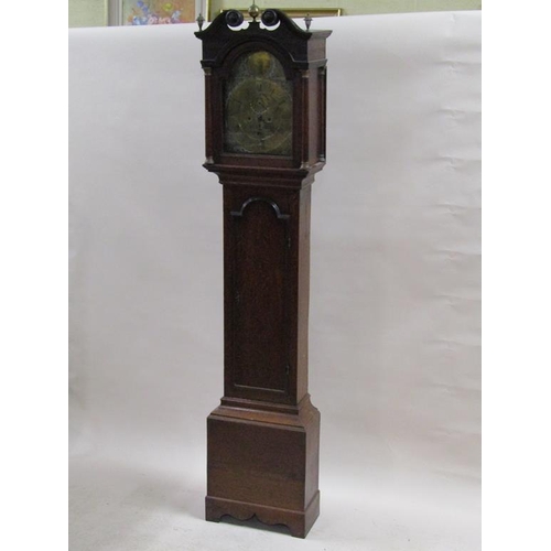 13 - A late 18c eight day longcase clock, the 38cm arched brass dial signed Thos. Walesby, Horncastle and... 