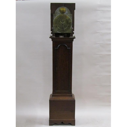 13 - A late 18c eight day longcase clock, the 38cm arched brass dial signed Thos. Walesby, Horncastle and... 