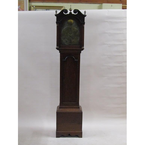 13 - A late 18c eight day longcase clock, the 38cm arched brass dial signed Thos. Walesby, Horncastle and... 